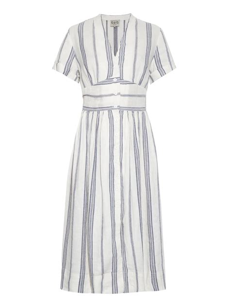 Sea Striped Linen Blend Dress Lyst