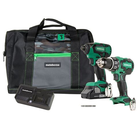 Hitachi 2-Tool 18-Volt Brushless Power Tool Combo Kit with Soft Case (Charger Included and 1 ...