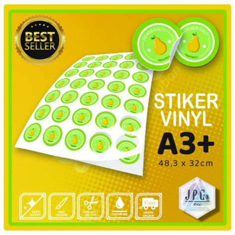 Jual Cetak Sticker Vinyl Ukuran A3 Glossy Doff Transparant Print