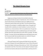 The Naked Olympics Essay Docx The Naked Olympics Essay By Kawshik