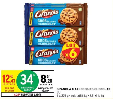 Promo GRANOLA MAXI COOKIES CHOCOLAT LU chez Intermarché Hyper