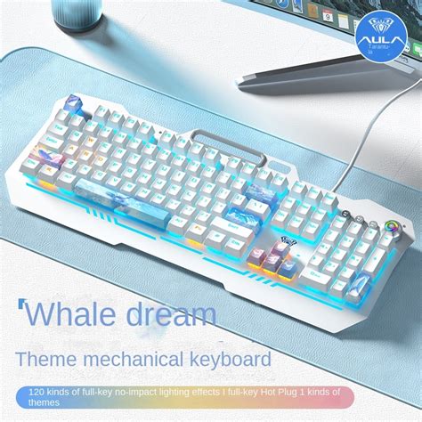 Aula Reaper Gaming Keyboard With Knob Backlight Wired Hot Swap Mechanical Keyboard For Pc