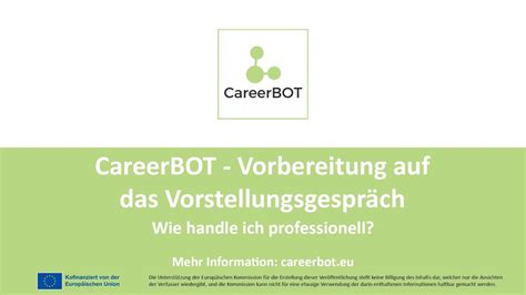 Careerbot Vorbereitung Auf Das Vorstellungsgespr Ch Wie Handle Ich