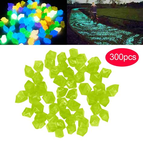 LYTiang 300 pcs Garden Decoration Glow In The Dark Luminous Pebbles Stones Wedding Head Stones ...