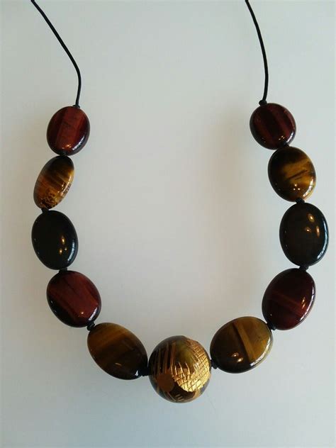 Tiger Eye Necklace Tigers Eye Necklace Necklace Beaded Necklace