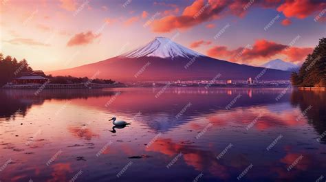 Premium AI Image | sunrise over mt fuji