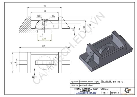 Bài tập vẽ 3D CAD Tập luyện kỹ năng vẽ mô hình 3D hấp dẫn