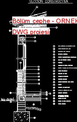 Bölüm cephe dwg projesi Autocad Projeler