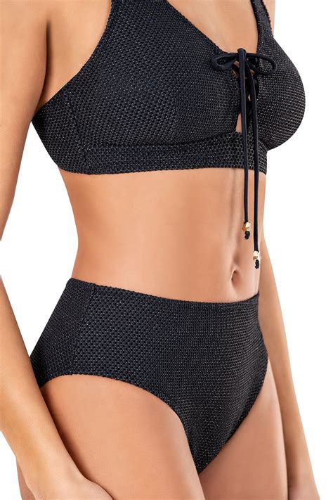 Endeep Kadın İp Detaylı Simli Bikini Takımı