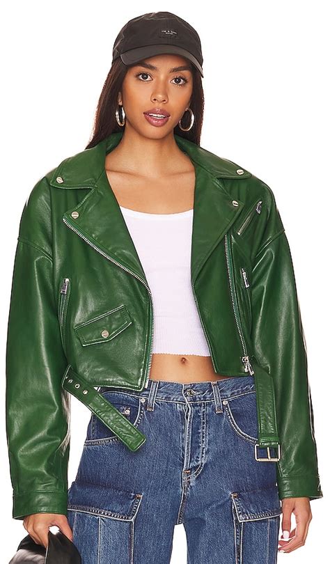 Lamarque Dylan Leather Moto Jacket In Green ModeSens