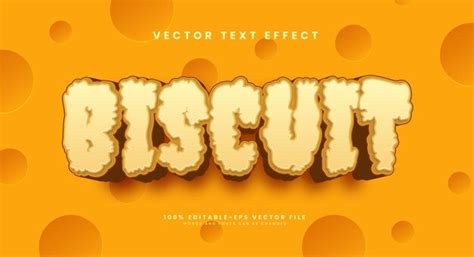 Premium Vector D Editable Vector Text Effect With Biscuit Snack Theme