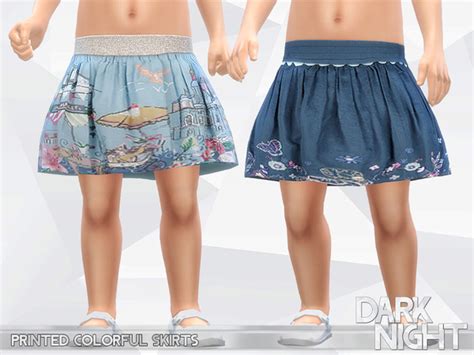 The Sims Resource Printed Colorful Skirts