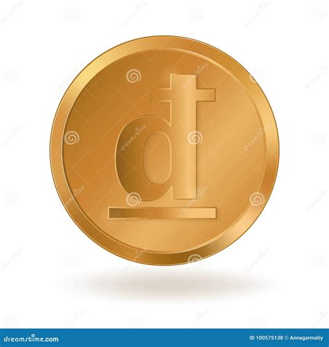 Golden Coin With Sign Vietnamese Stock Vector Illustration Of Finance