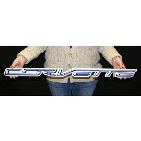 C7 Corvette Script Emblem Steel Sign Corvette Store Online