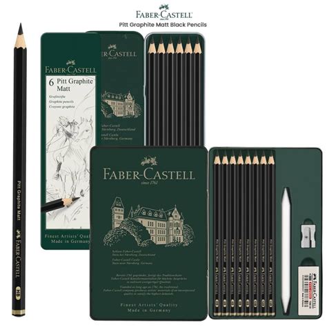 Pitt Matt Black Graphite Pencils By Faber Castell Jerry S Artarama