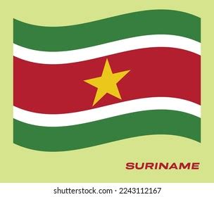 Flag Suriname Waving National Flag Suriname Stock Vector Royalty Free