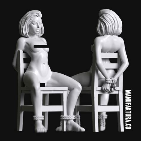 D Printable Sub Series Naked Bound Female Prisoner Slave By