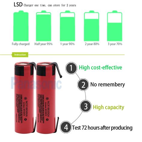Panasonic 3,7 V 18650 литий-ионная аккумуляторная батарея 3500mAh ...