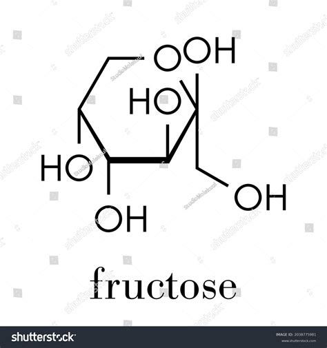 Fructose Dfructose Fruit Sugar Molecule Component Stock Vector Royalty