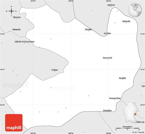 Silver Style Simple Map of Candela