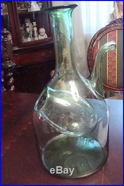 Retro 70s Vintage Hand Blown Italian Glass Wine Cooler Bottle Decanter