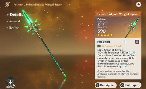 Weapon Review [primordial Jade Winged Spear] Genshin Impact Hoyolab