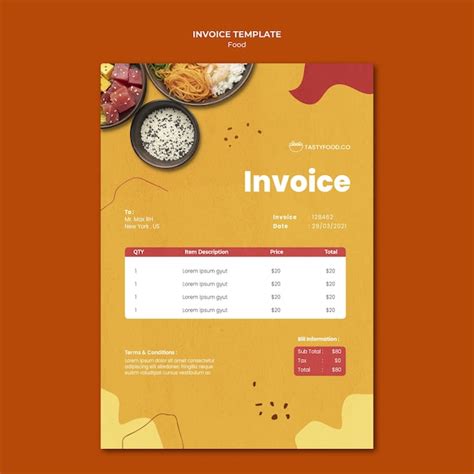 18+ Food Invoice Template Free Gif * Invoice Template Ideas