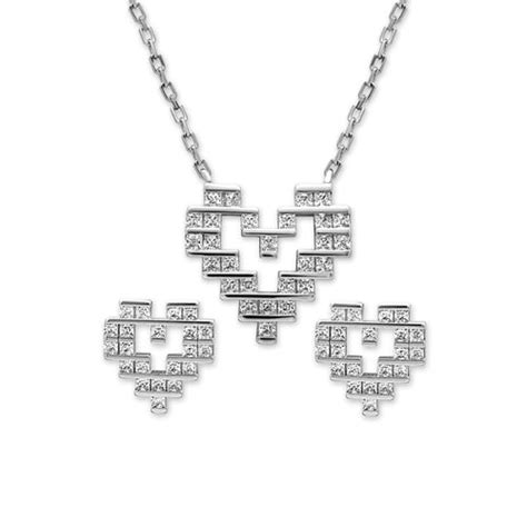 Buy The Silver Digital Love Pendant Set Silberry