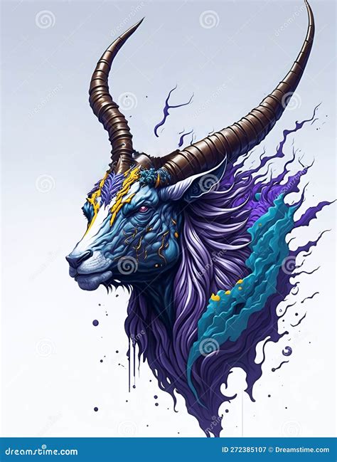 Capricornus Zodiac Sign Goat Horoscope Sign Stock Illustration