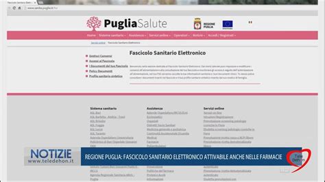 Regione Puglia Fascicolo Sanitario Elettronico Attivabile Anche Nelle