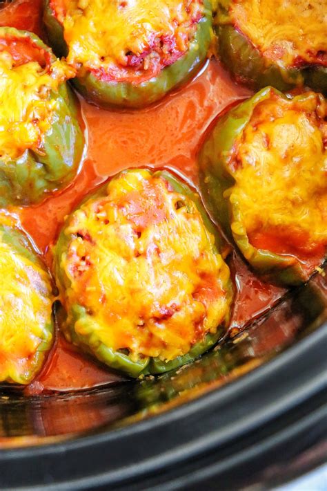 Slow Cooker Stuffed Bell Peppers Fab Everyday