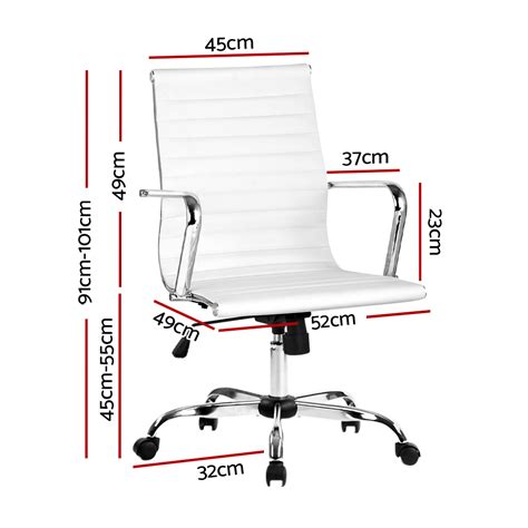 Artiss Leather Office Chair White Seatscape