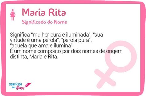 Significado Do Nome Maria Rita Significado Dos Nomes