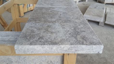 Silver Travertine Pool Coping X X Eased Edge Stonelocator Free