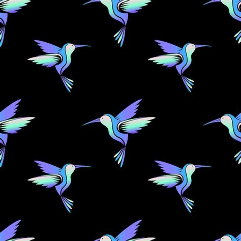 Premium Vector Hummingbird Bright Seamless Patternxd