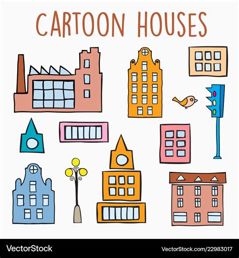 Cartoon house sketch Royalty Free Vector Image