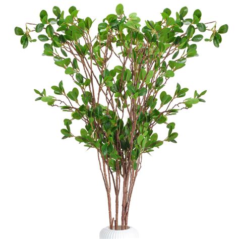 Tigeen 24 Pcs Artificial Branches Faux Greenery Stems Fake Ficus Twig