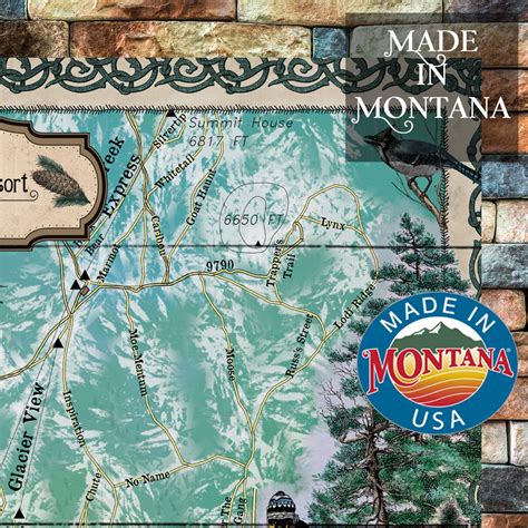 Whitefish Resort Ski Runs Montana Montana Ski Map Map Art on - Etsy