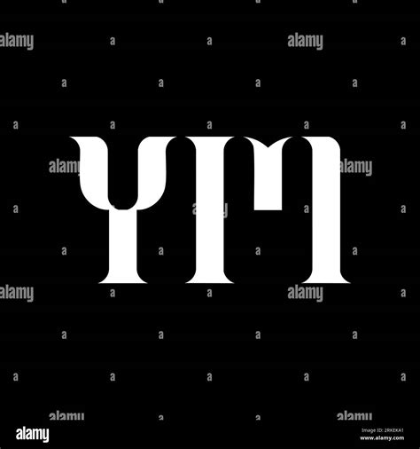 Ym Y M Letter Logo Design Initial Letter Ym Uppercase Monogram Logo White Color Ym Logo Y M