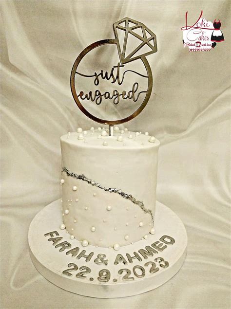 Engagement Cake Decorated Cake By Noha Sami Cakesdecor