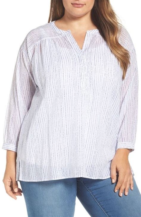 Two By Vince Camuto Drizzle Stripe Blouse Plus Size Plus Size Plus Size Blouses Plus Size