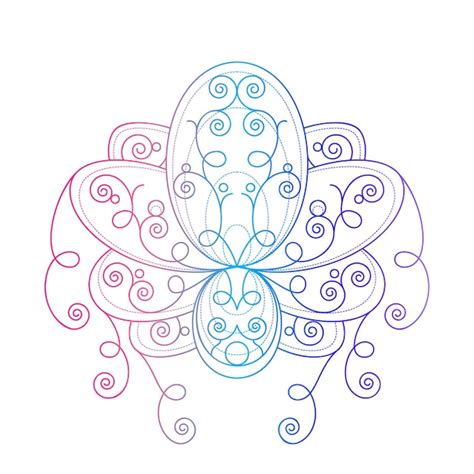 Premium Vector Lotus Flower With Geometric Pattern Vector Linear