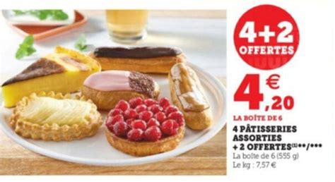 Promo 4 Pâtisseries Assorties chez Super U