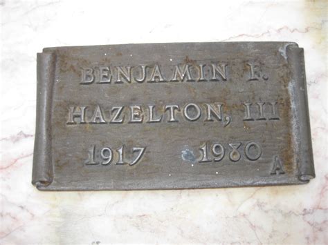 Benjamin Franklin Hazelton III 1917 1980 Find A Grave Memorial