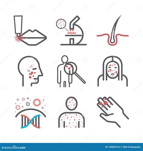 Dermatology Line Icons Set Vector Signs For Web Graphics Stock