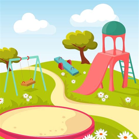 Parque Infantil Recreativo Vector Premium