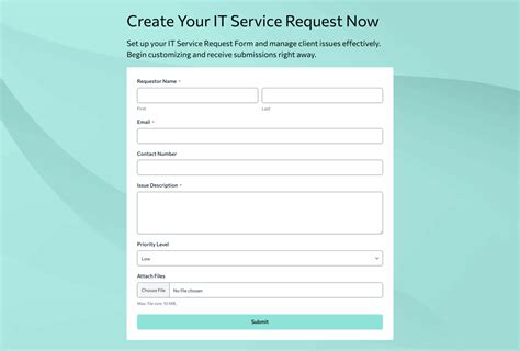 service request form template woorise