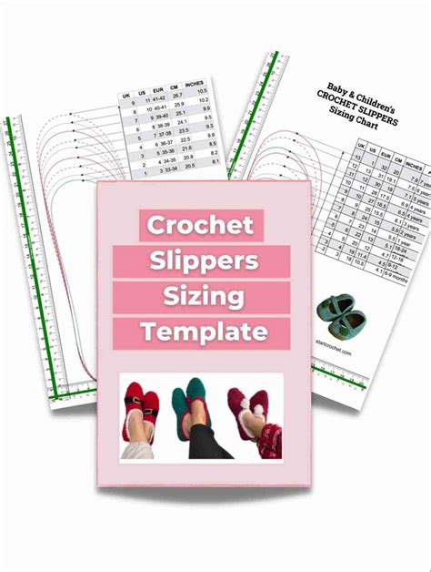 Crochet Slippers Sizing Chart + Template (Printable PDF) - Start Crochet