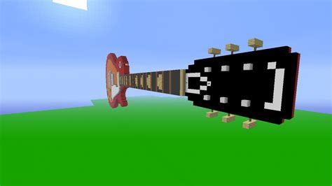 D Pixel Art Gibson Les Paul Guitar Minecraft Map