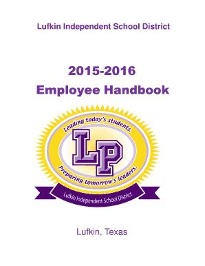 Fillable Online Lufkin ISD Employee Handbook Fax Email Print PdfFiller